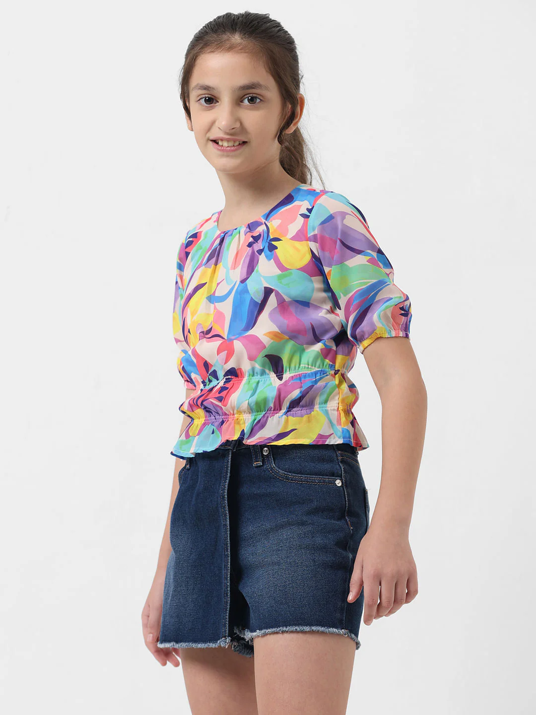 Girl Multi-Coloured Floral Top - Image 2