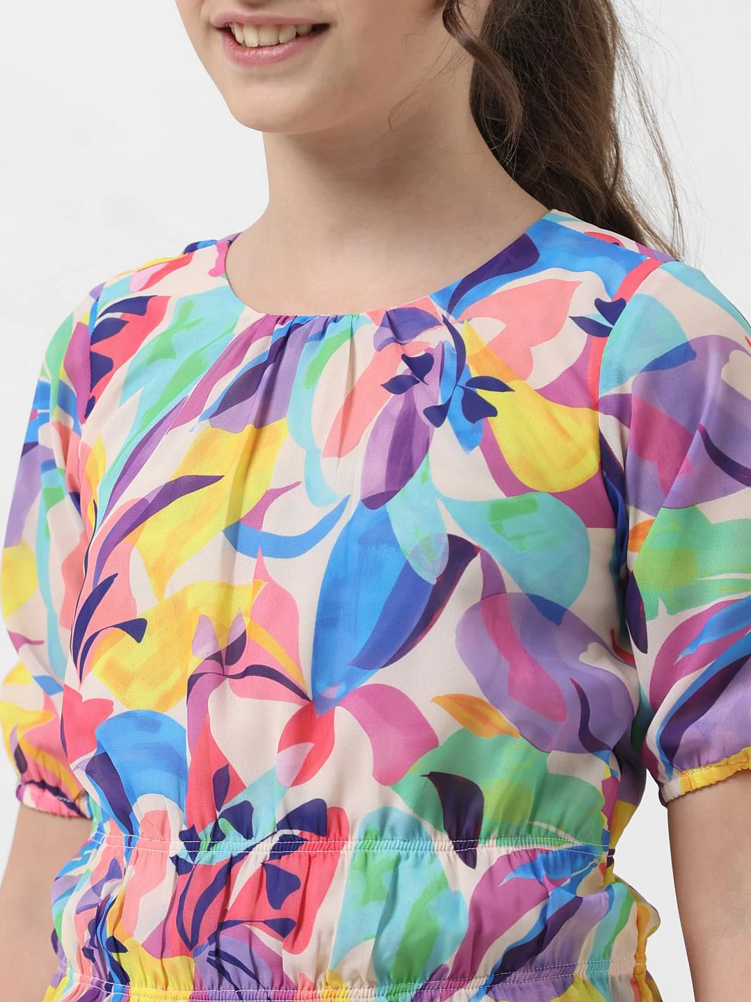 Girl Multi-Coloured Floral Top - Image 4