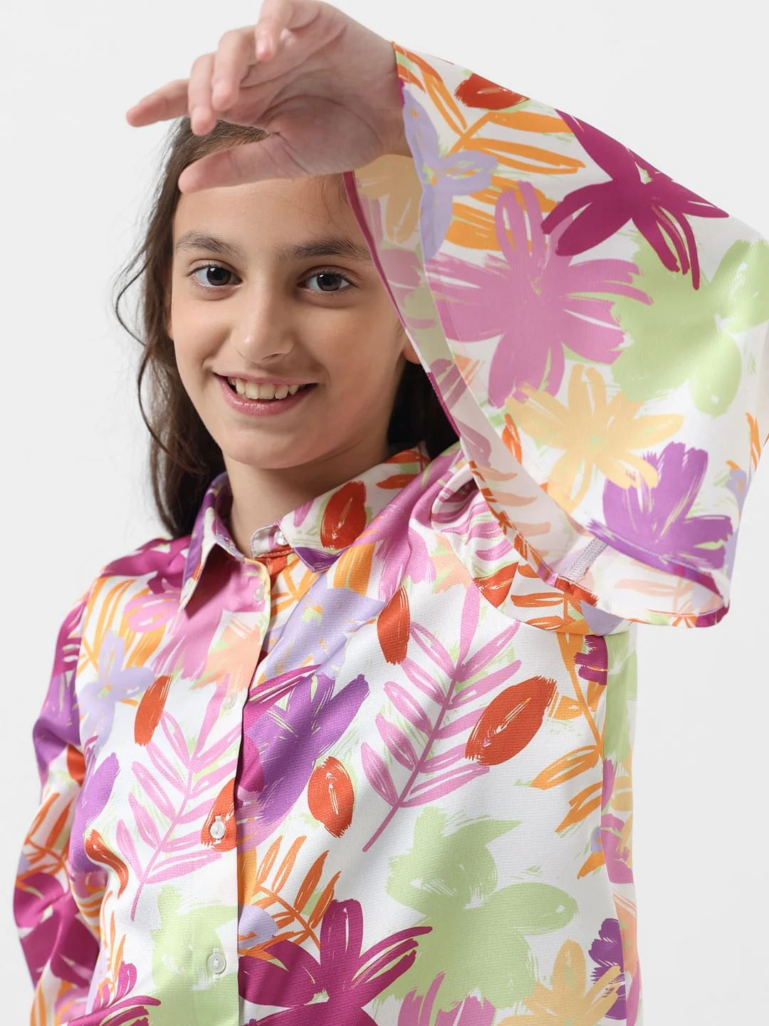 Girl Multi-Coloured Floral Shirt - Image 4
