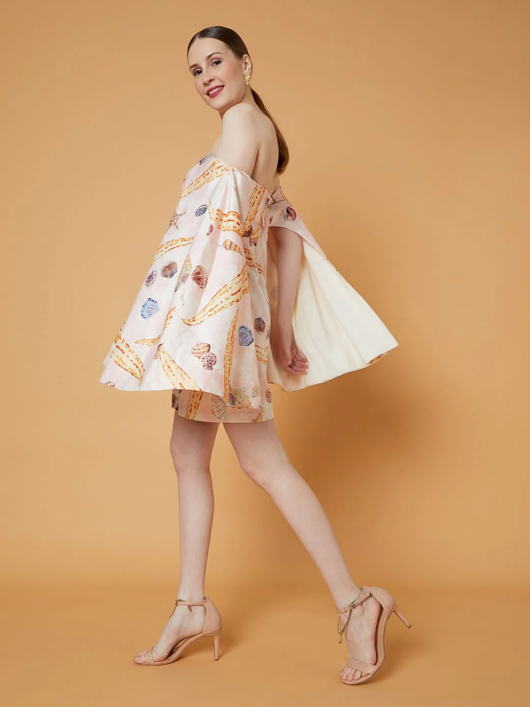 Marquee White Off Shoulder Printed Dress - Image 3