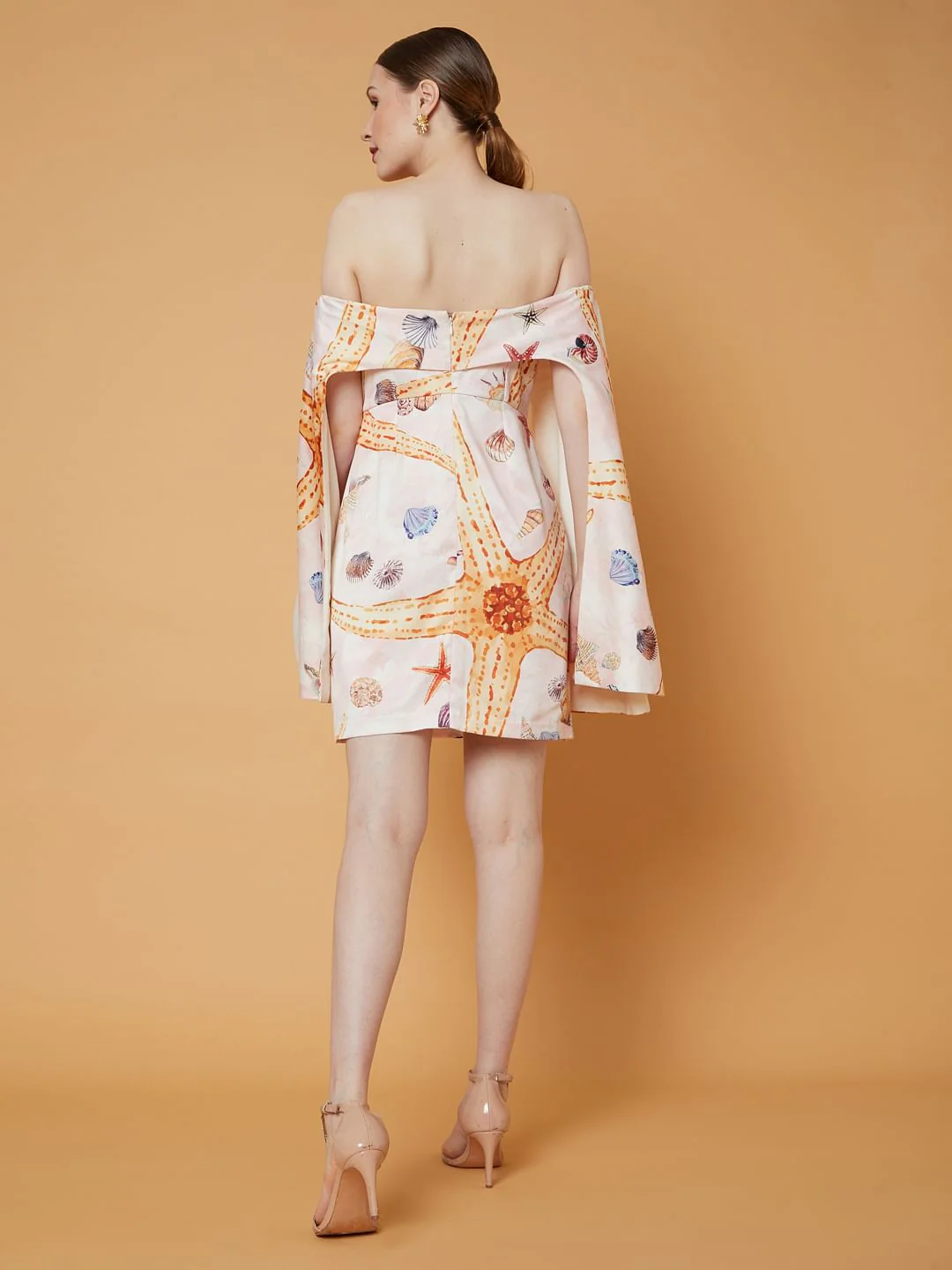 Marquee White Off Shoulder Printed Dress - Image 4