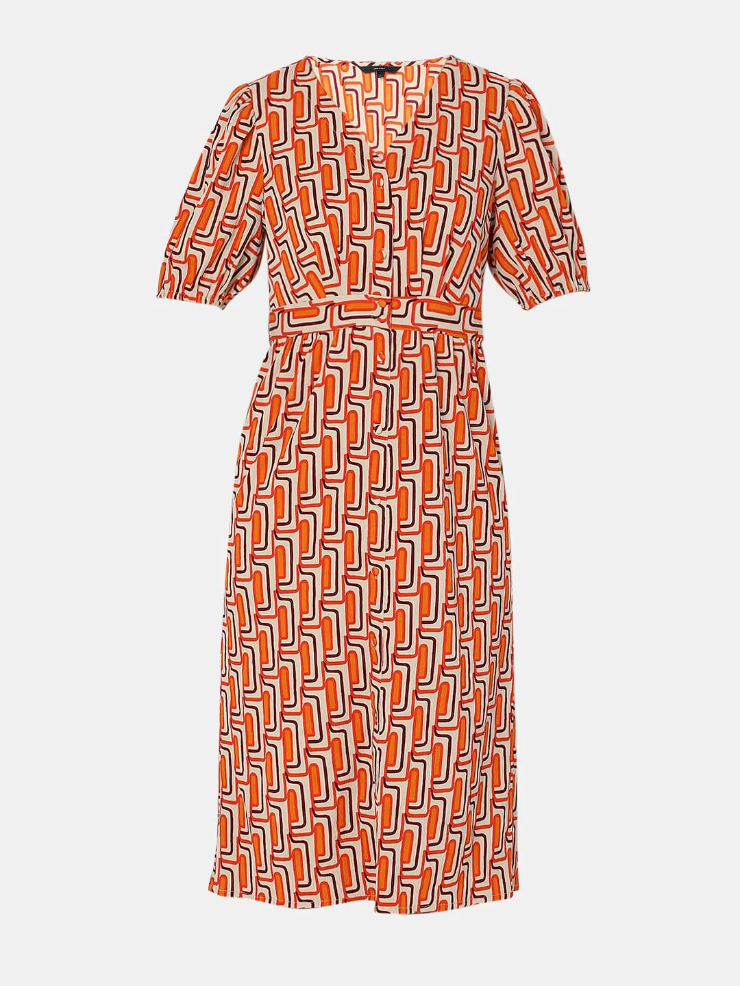 Orange Printed Midi Dress - Image 6