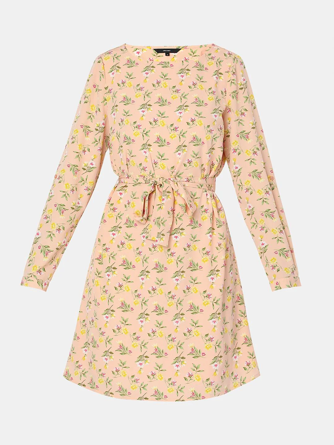 Peach Floral Mini Dress - Image 7