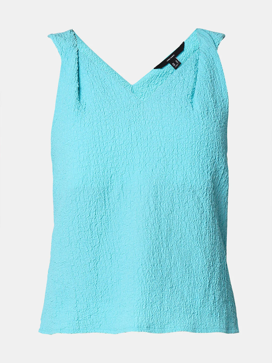 Blue Textured Sleeveless Top - Image 7
