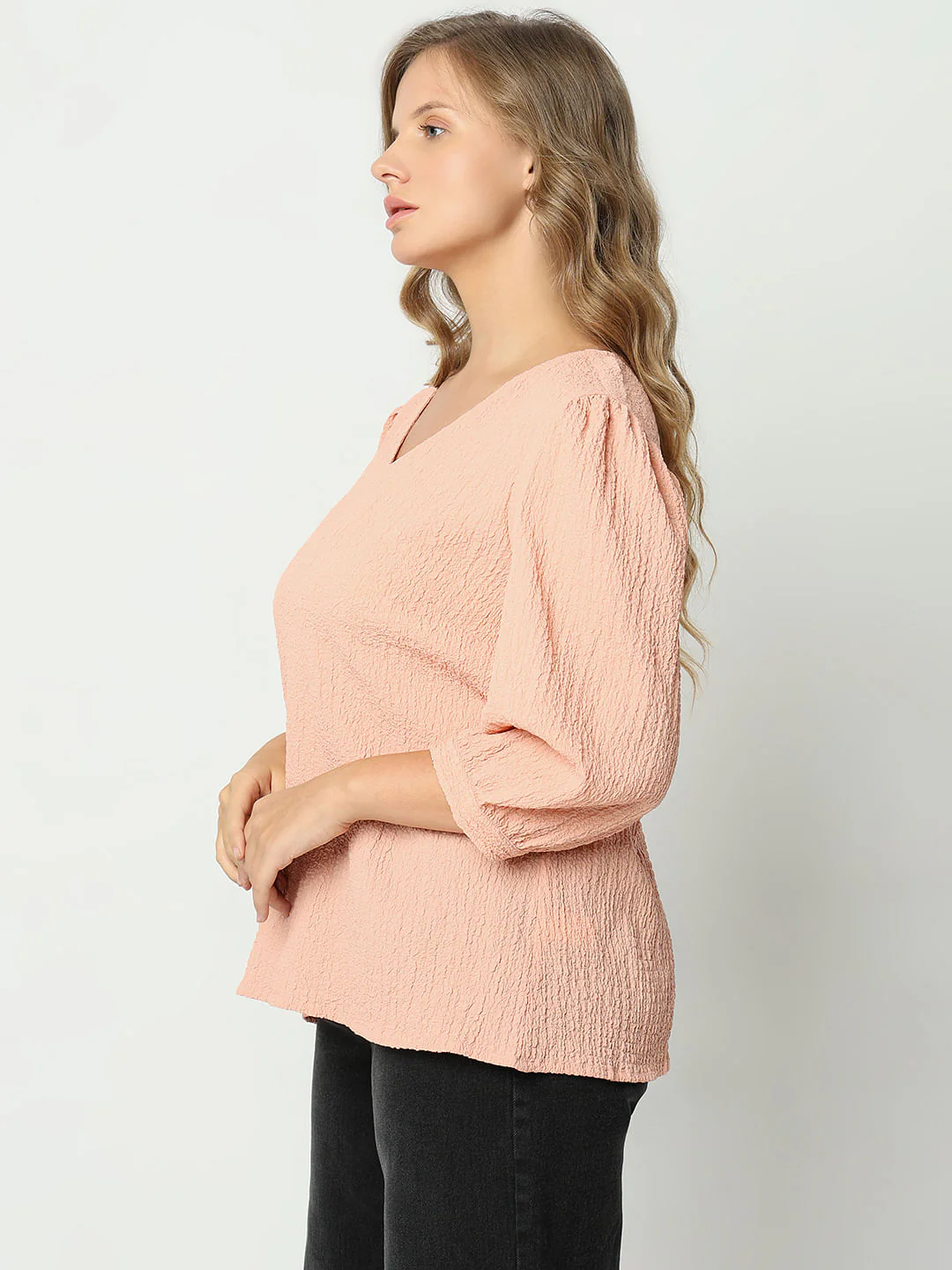 Curve Peach Textured Top - Image 3