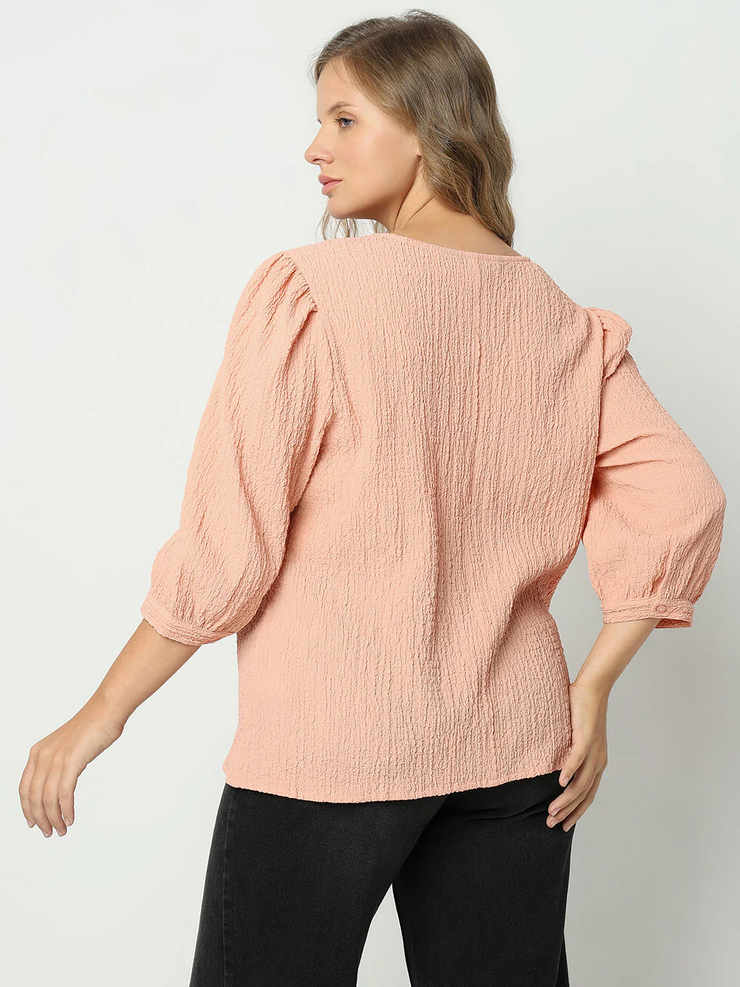 Curve Peach Textured Top - Image 4