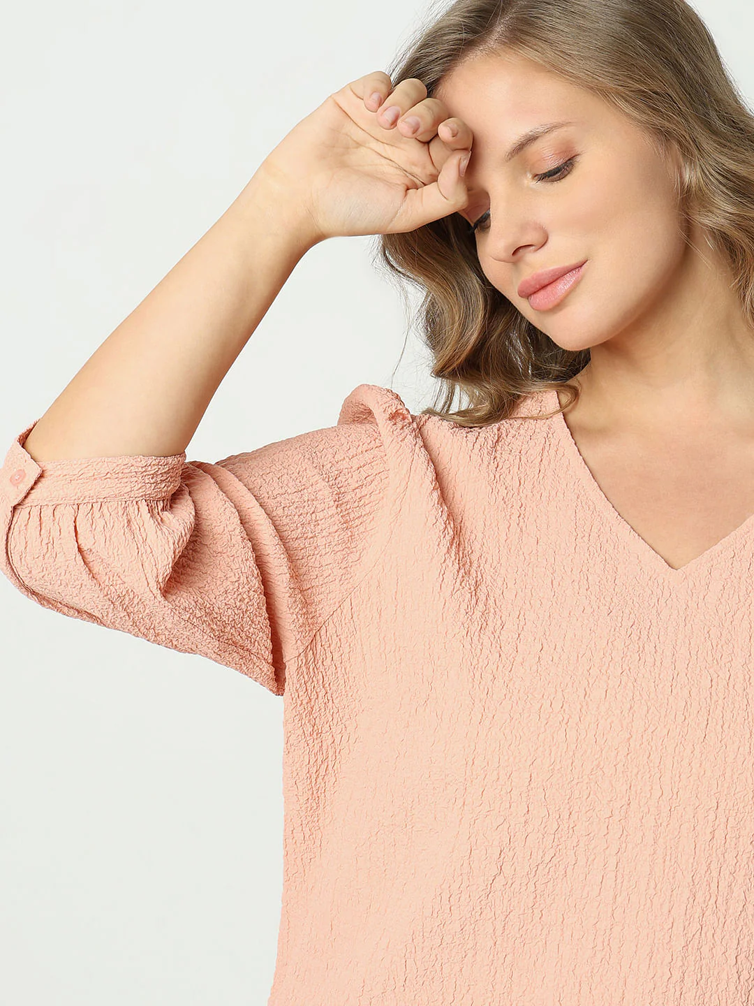 Curve Peach Textured Top - Image 6