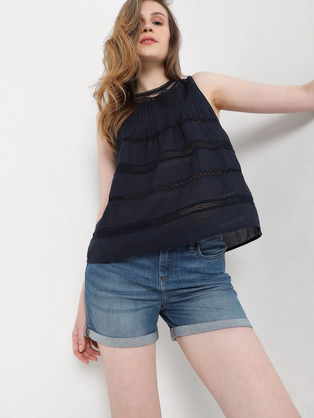 Navy Blue Sleeveless Top