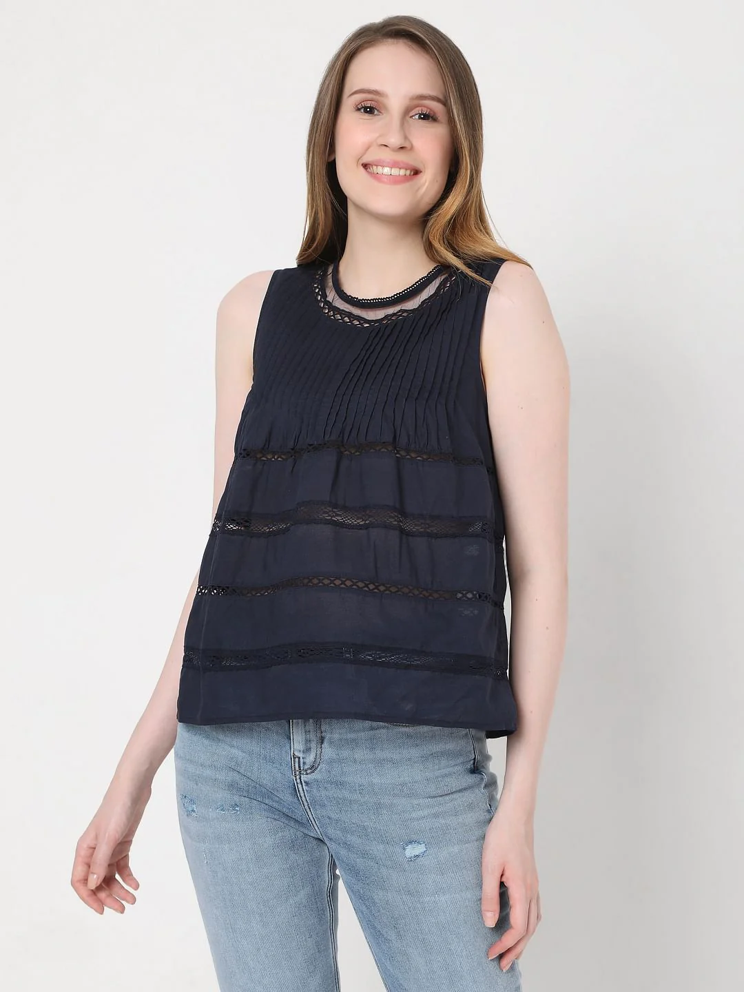 Navy Blue Sleeveless Top - Image 2
