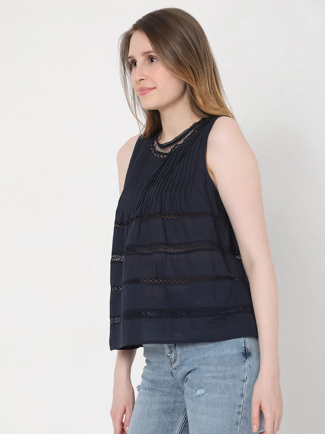 Navy Blue Sleeveless Top - Image 3
