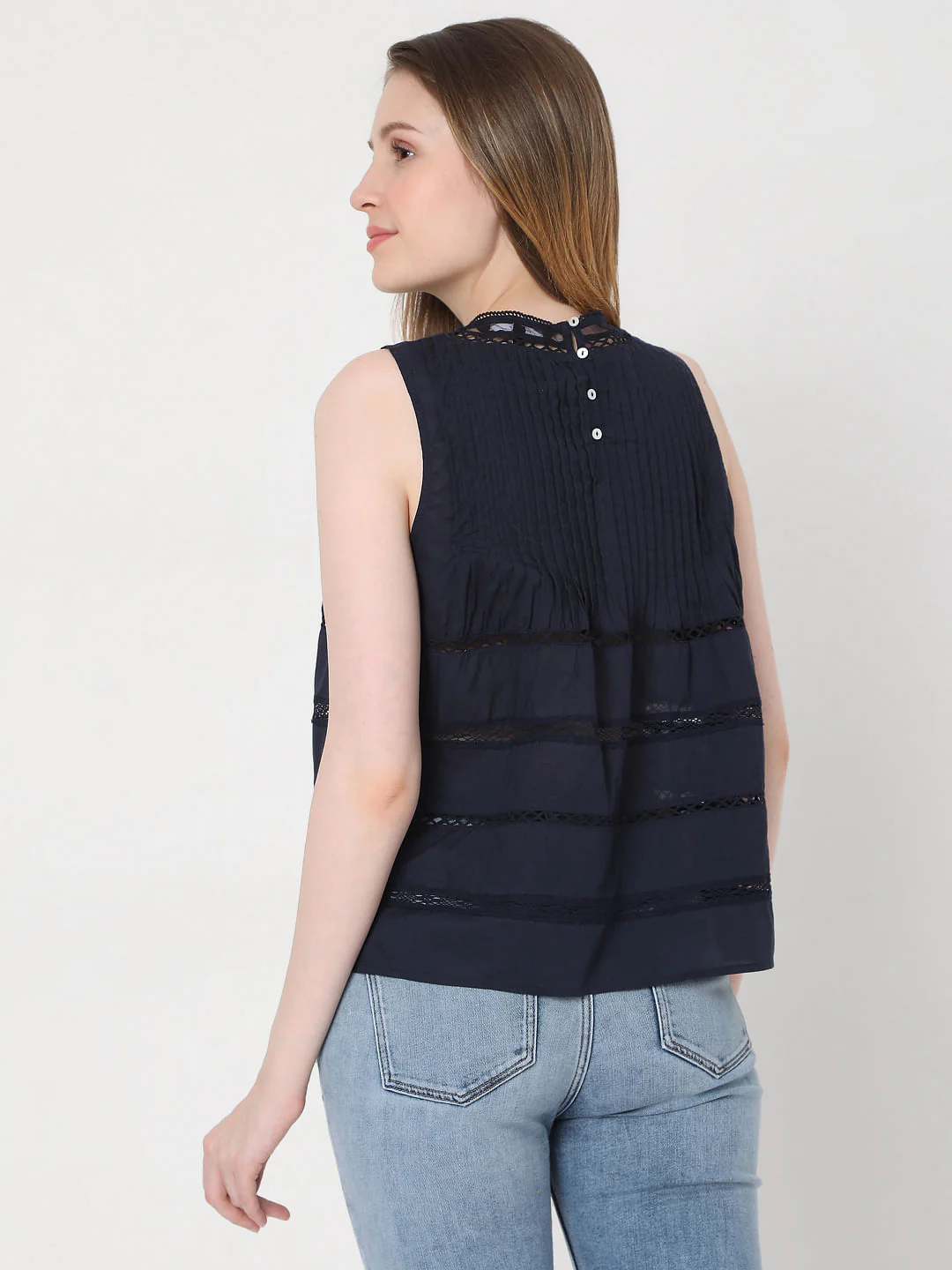Navy Blue Sleeveless Top - Image 4
