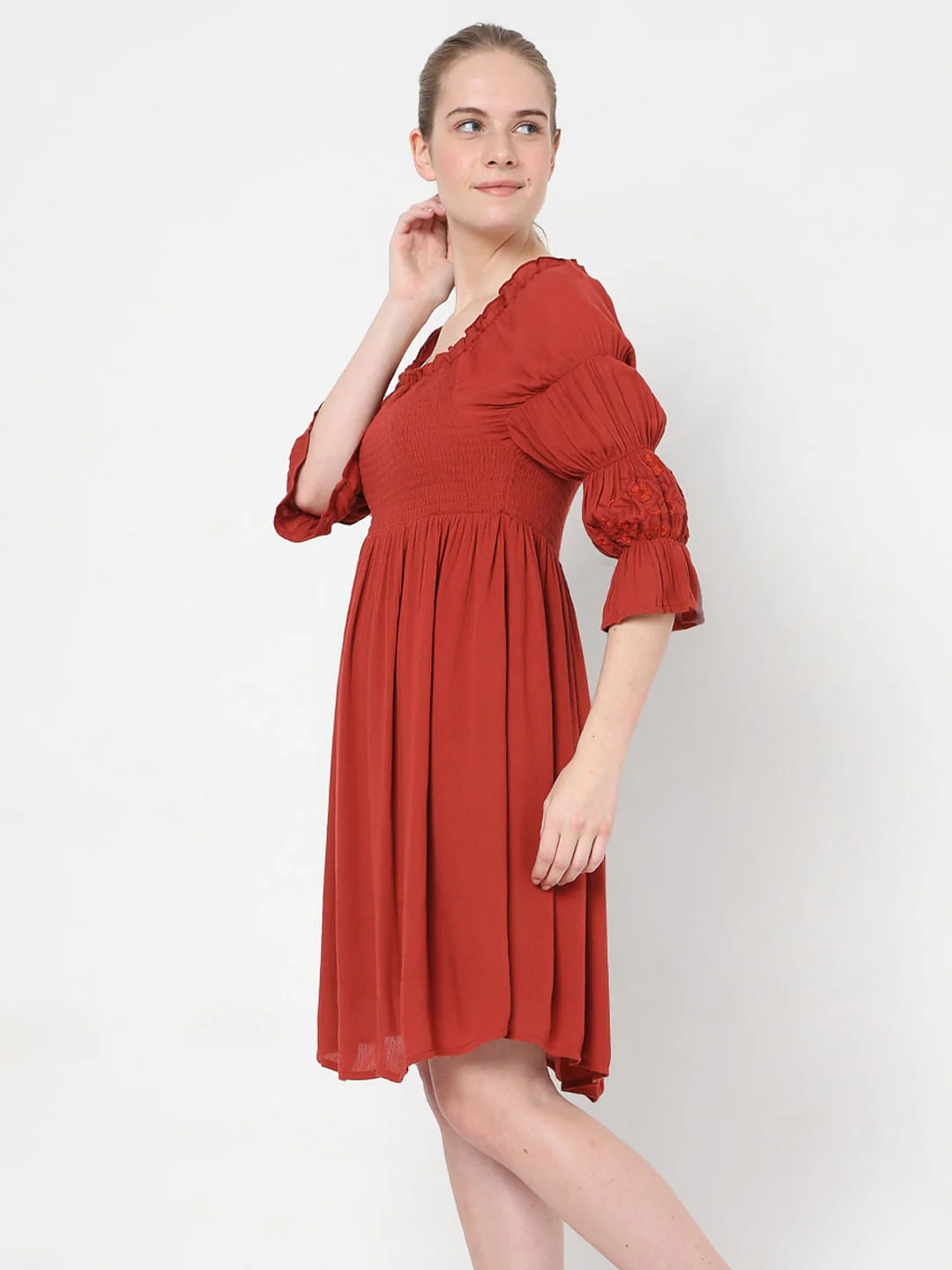 Brick Red Shift Dress - Image 3