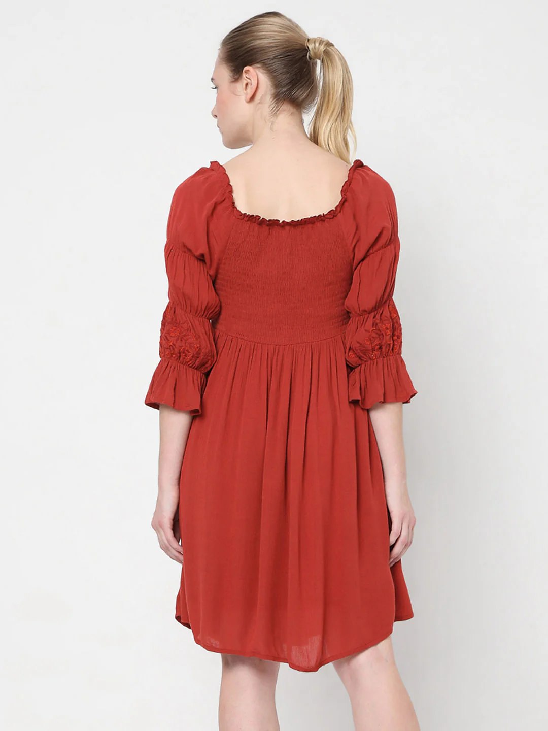 Brick Red Shift Dress - Image 4