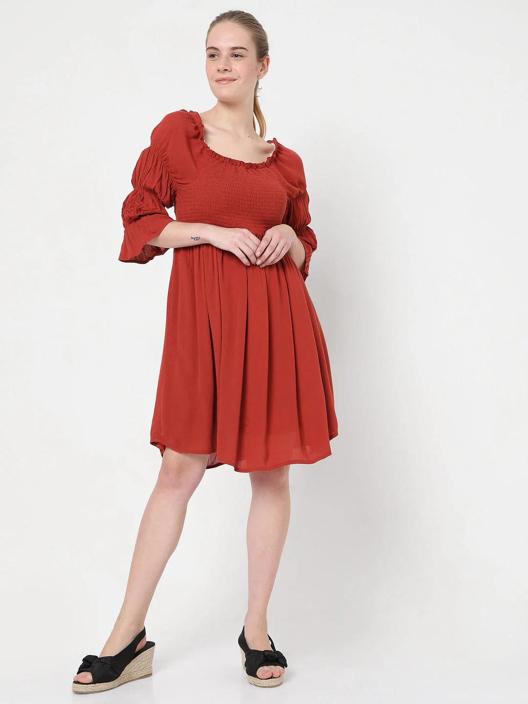 Brick Red Shift Dress - Image 5