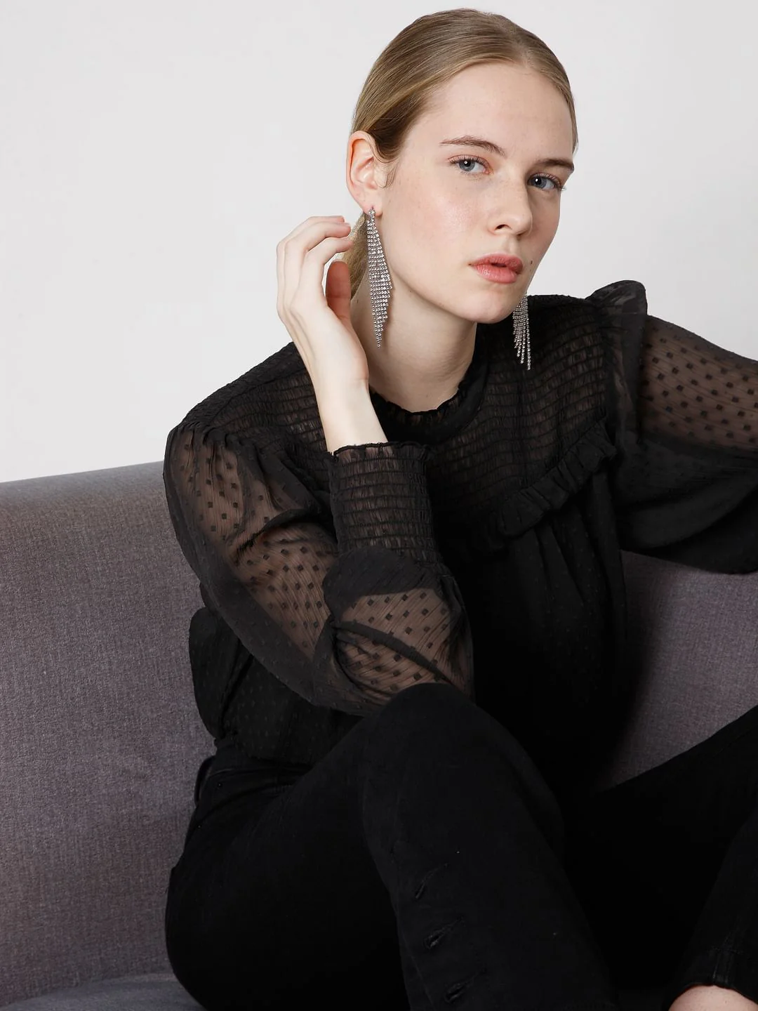 Black Dobby Top