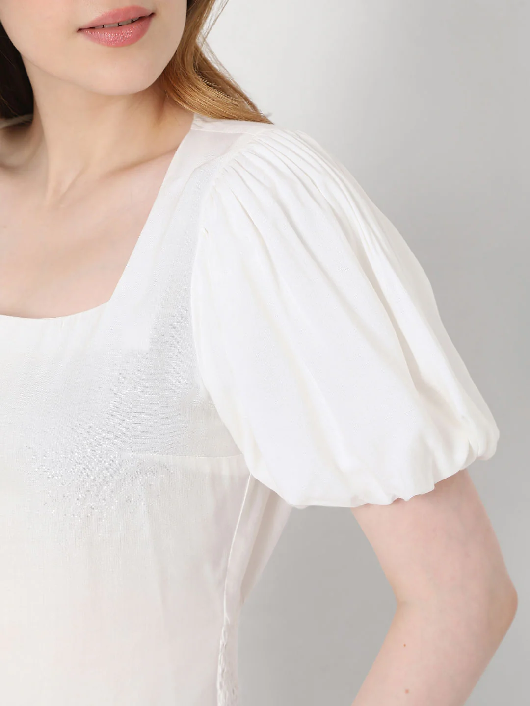 White Puff Sleeves Top - Image 6