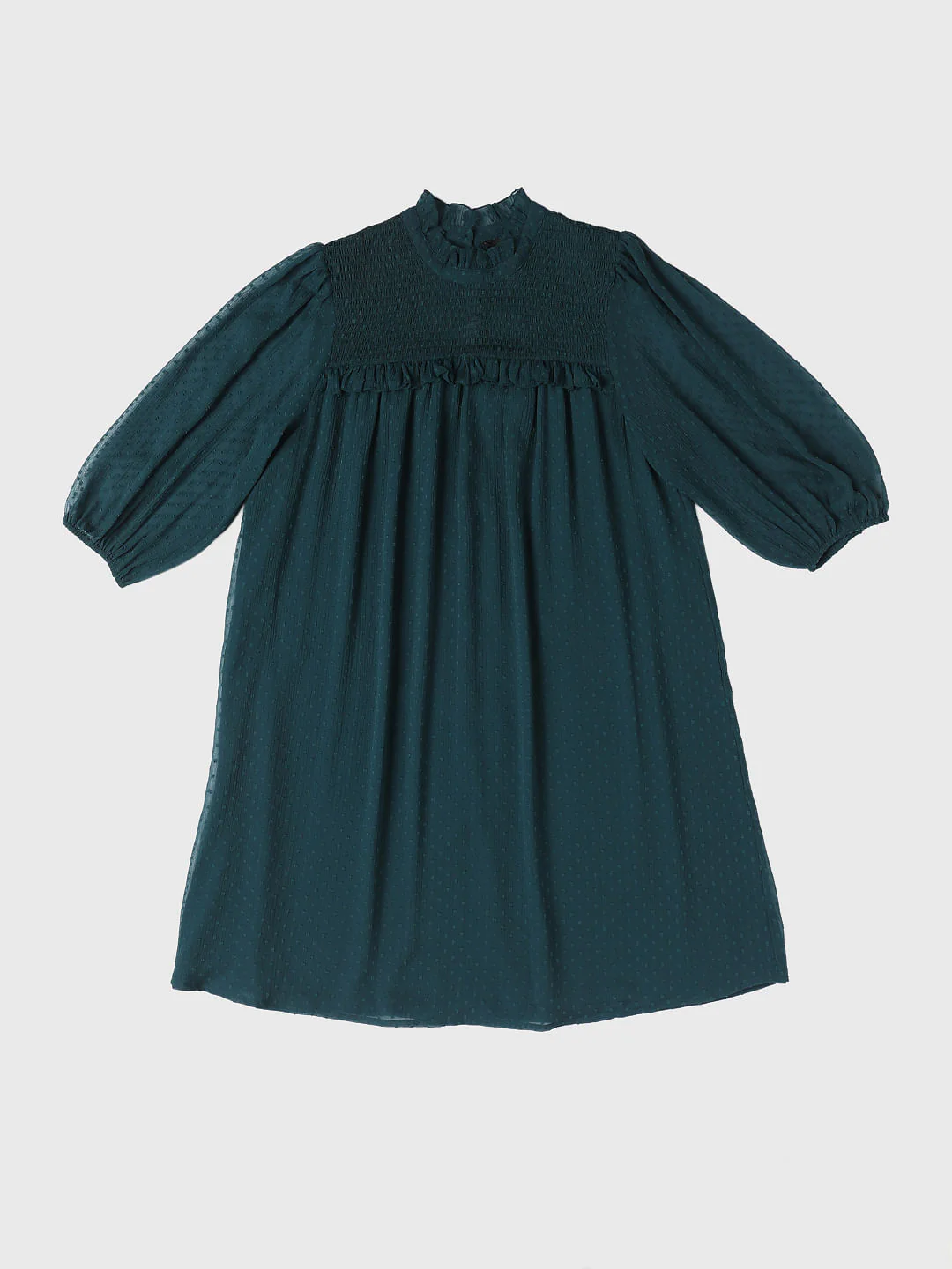 Green Dobby Shift Dress - Image 7
