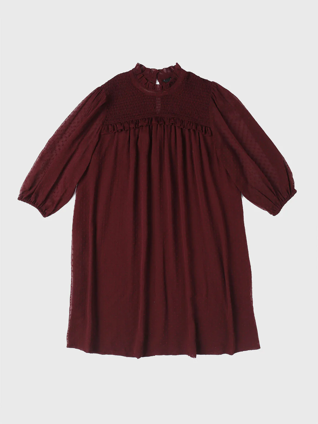 Maroon Shift Dobby Dress - Image 7