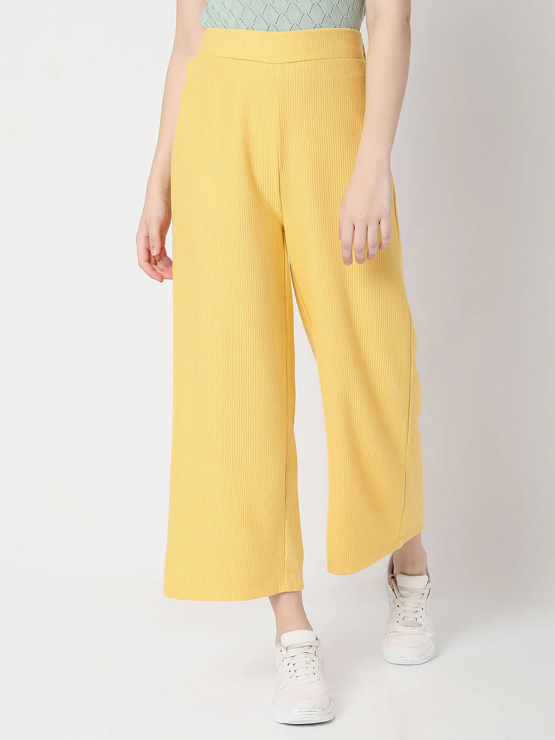 Yellow High Rise Flared Co-Ord Pants - Image 2