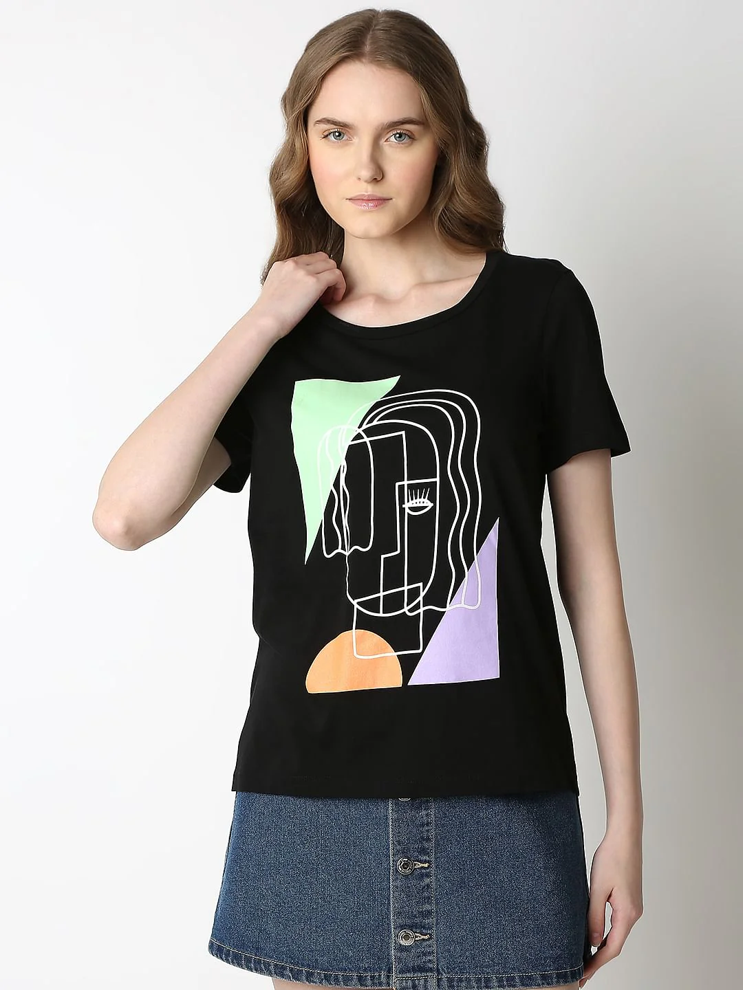 Black Graphic Print T-Shirt - Image 2
