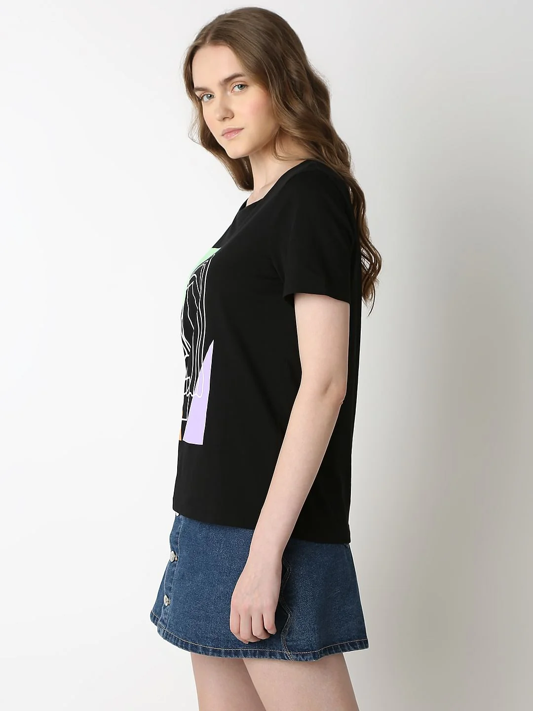 Black Graphic Print T-Shirt - Image 3