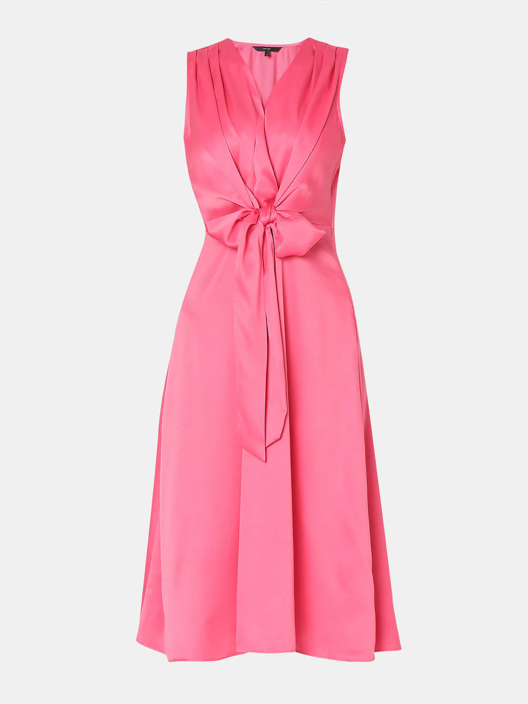 Pink Mock Tie-Up Midi Dress - Image 6