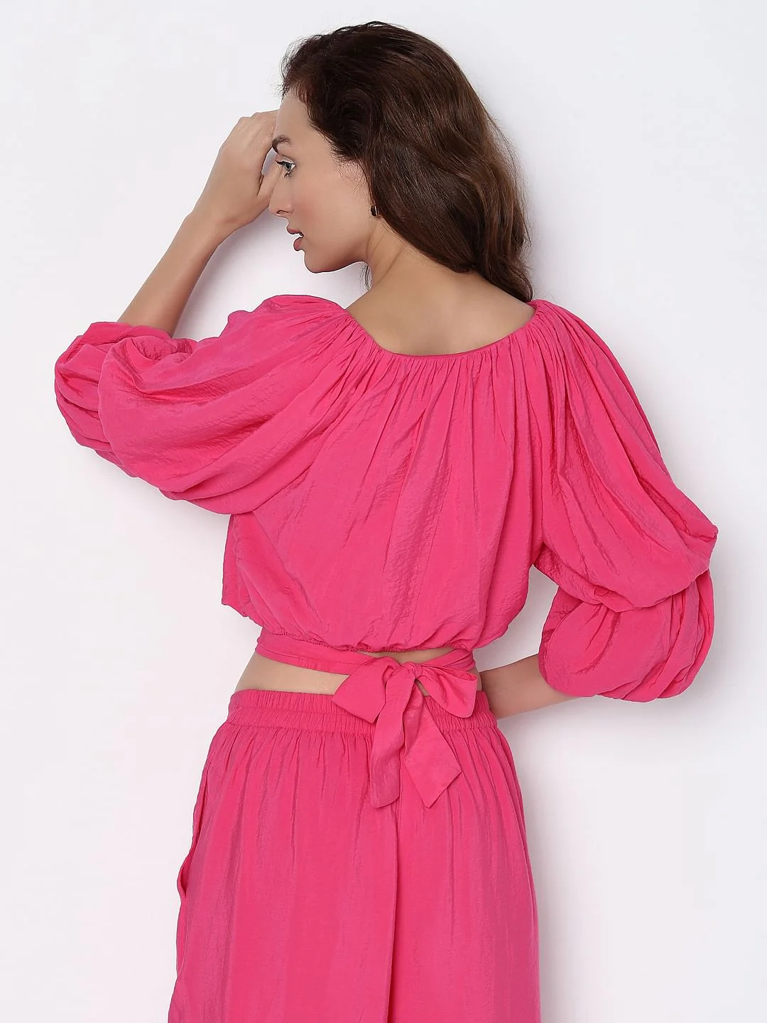 Marquee Pink Voluminous Sleeves Co-Ord Set Top - Image 4