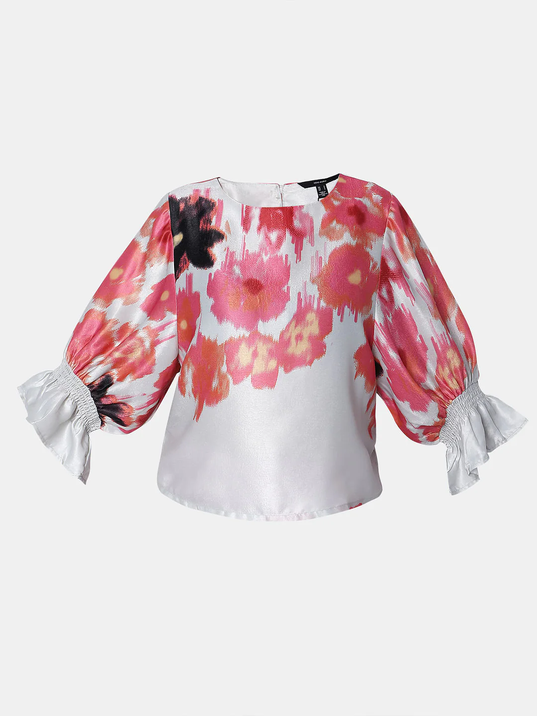 Off-White Brushed Floral Print Top - Image 7