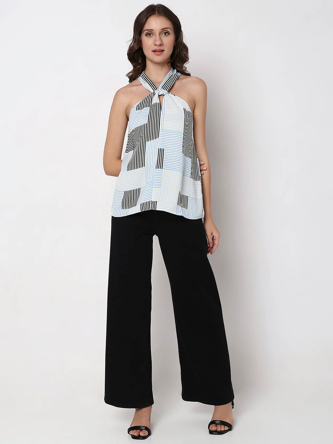 White Striped Halter Neck Top - Image 5