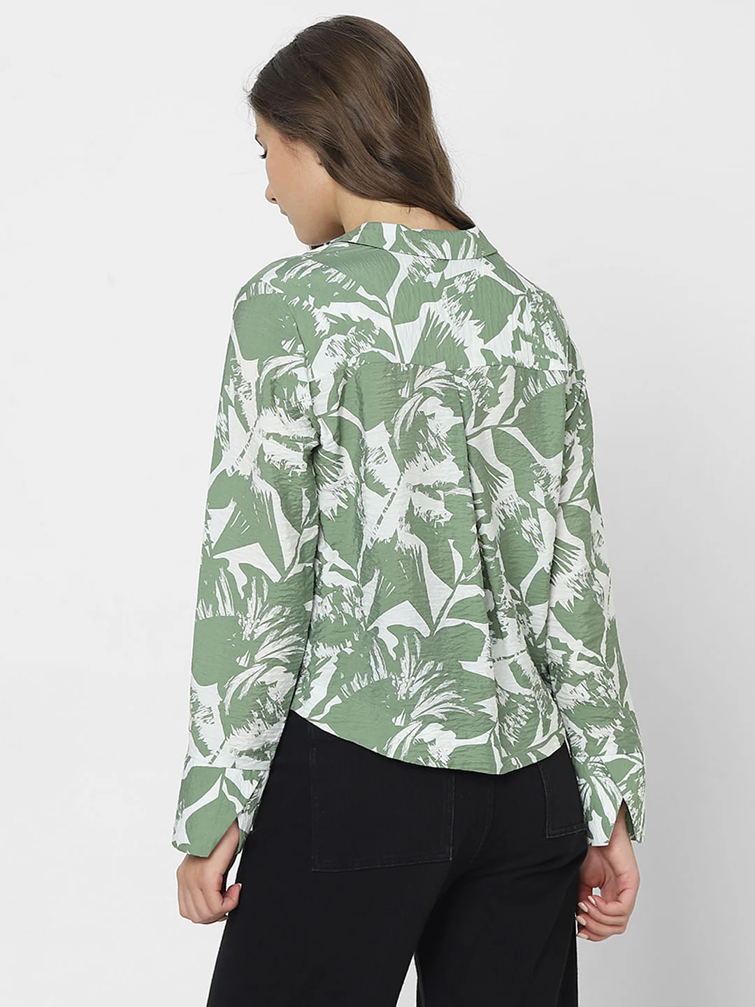 Green Leaf Print Shirt - Image 4