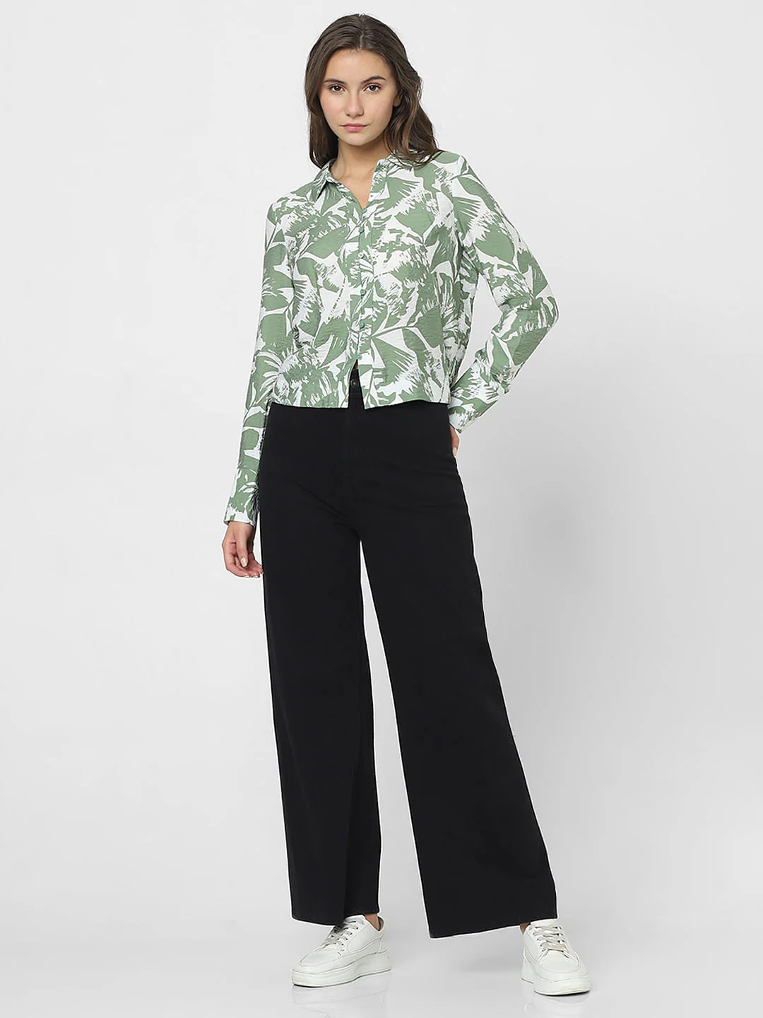 Green Leaf Print Shirt - Image 5