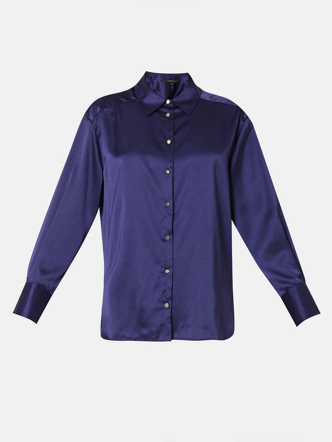 Dark Blue Satin Shirt - Image 7