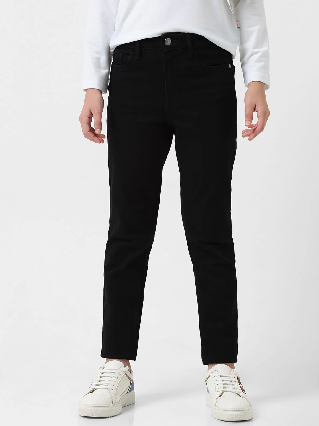 Girl Black Mid Rise Skinny Jeans - Image 2