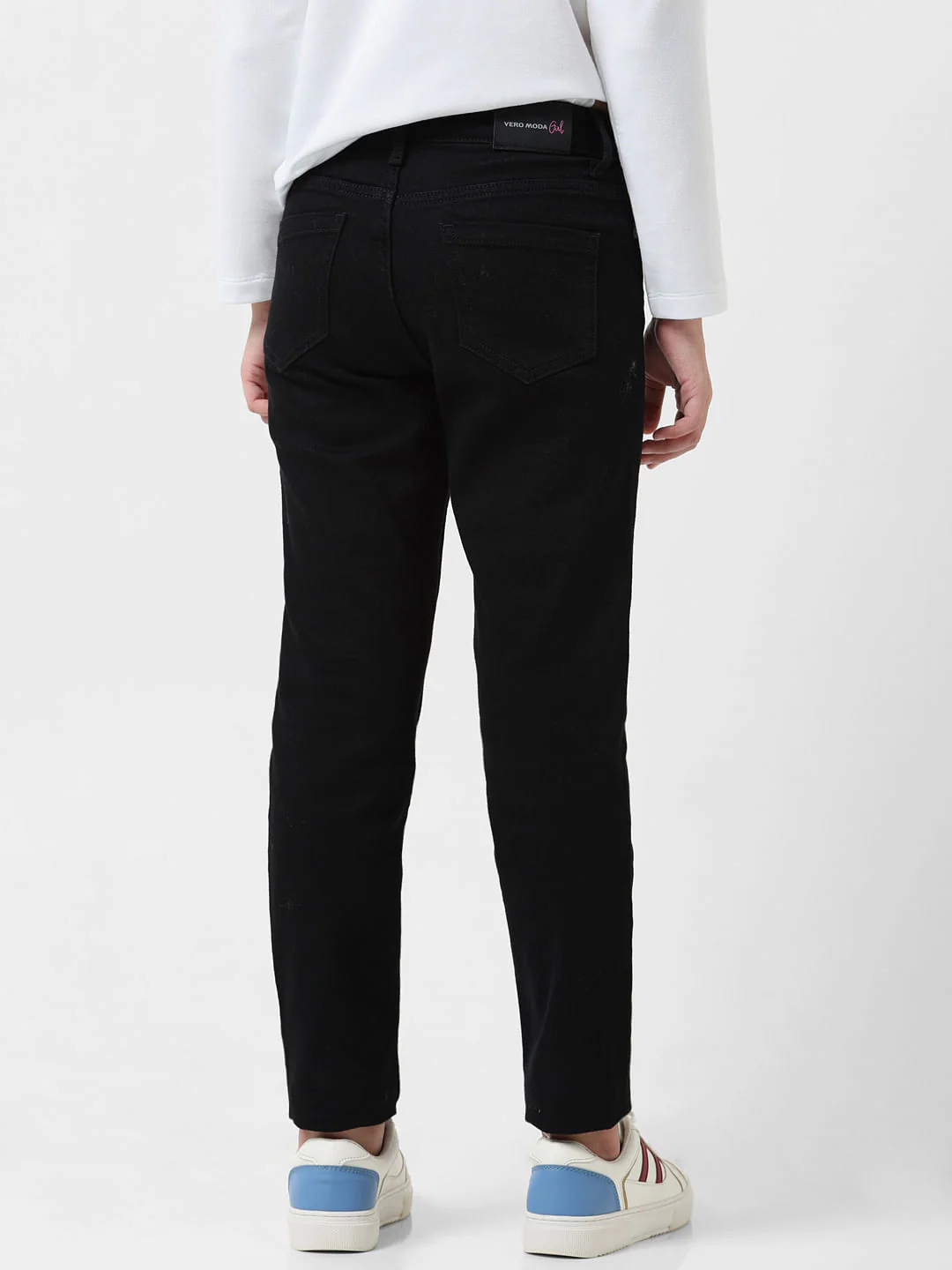 Girl Black Mid Rise Skinny Jeans - Image 3