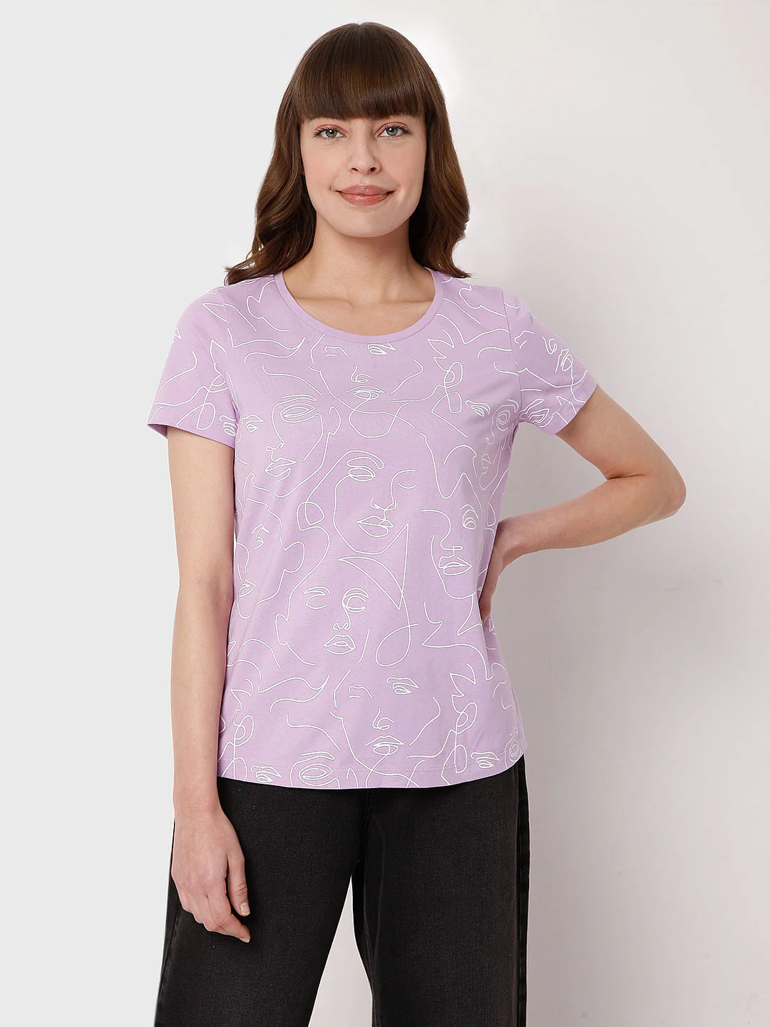Lilac Graphic Print T-Shirt - Image 2