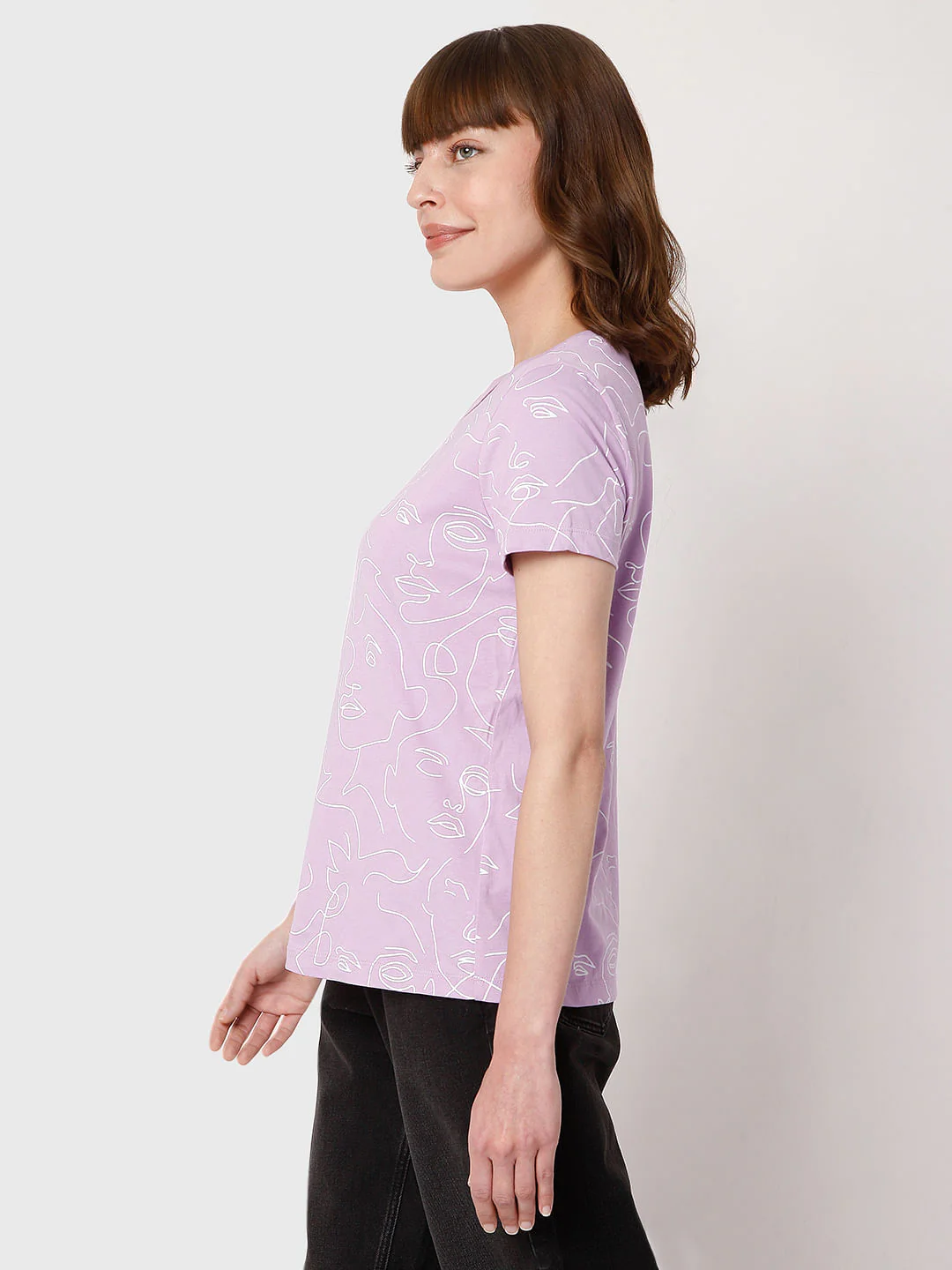 Lilac Graphic Print T-Shirt - Image 3