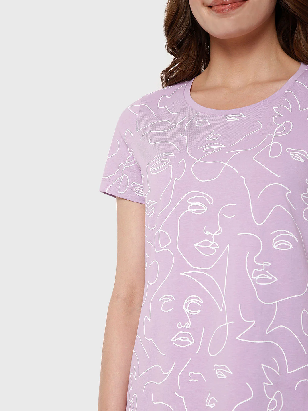 Lilac Graphic Print T-Shirt - Image 6