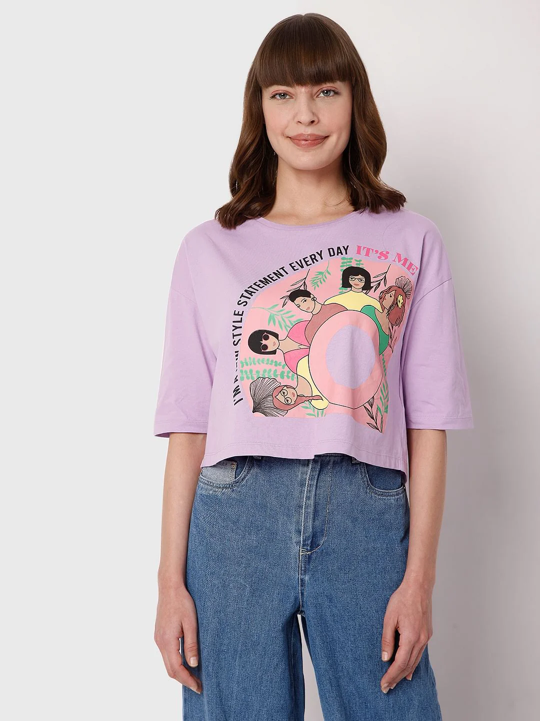 Lilac Graphic Print T-Shirt - Image 2