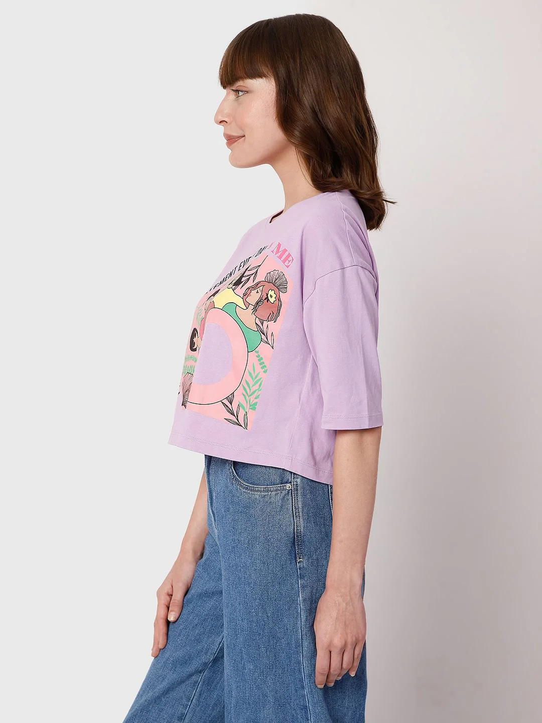 Lilac Graphic Print T-Shirt - Image 3