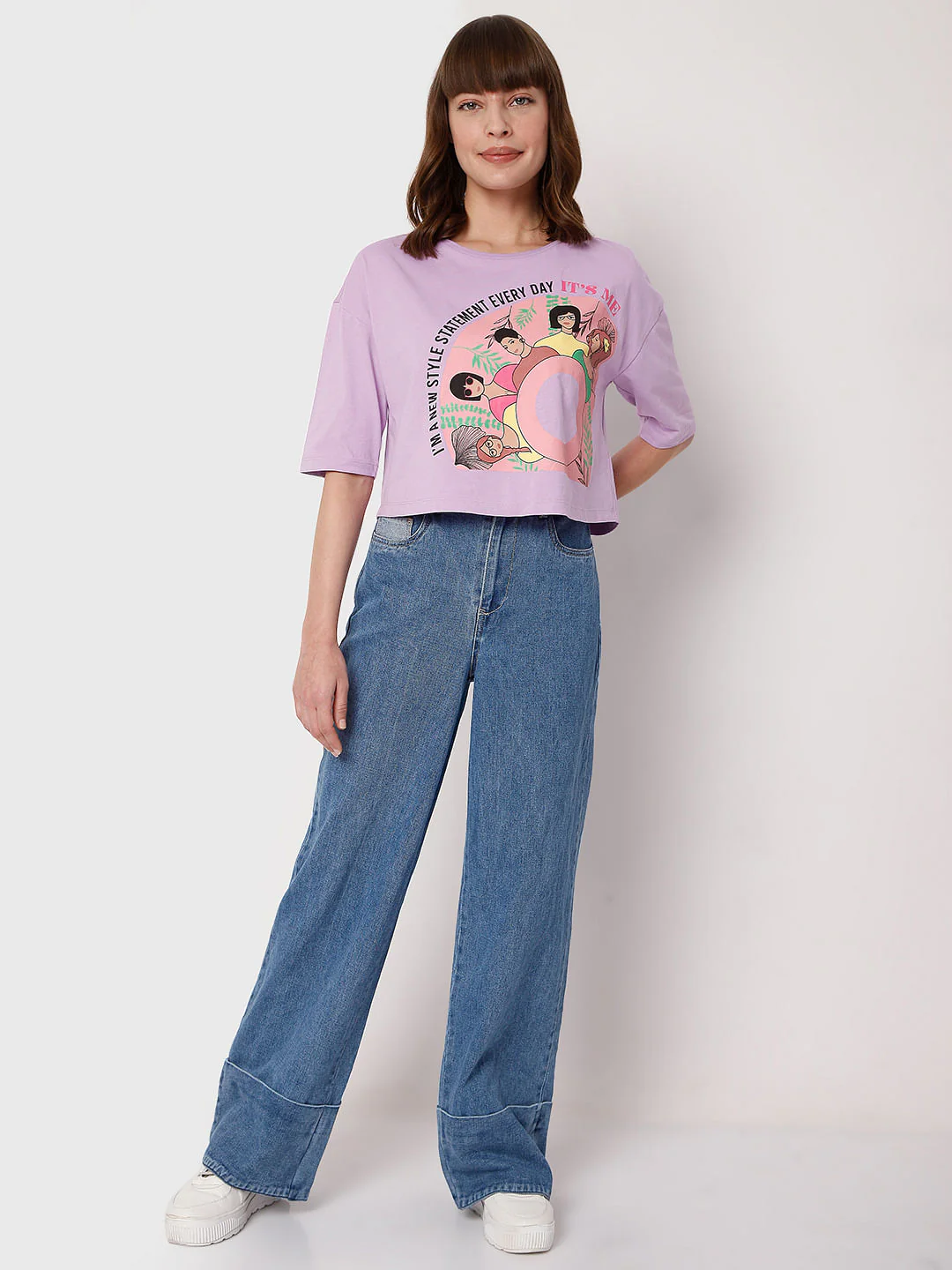 Lilac Graphic Print T-Shirt - Image 5