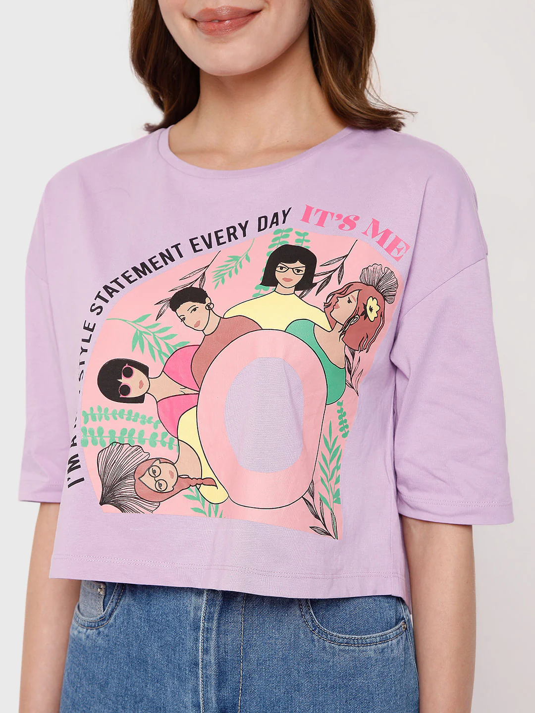 Lilac Graphic Print T-Shirt - Image 6