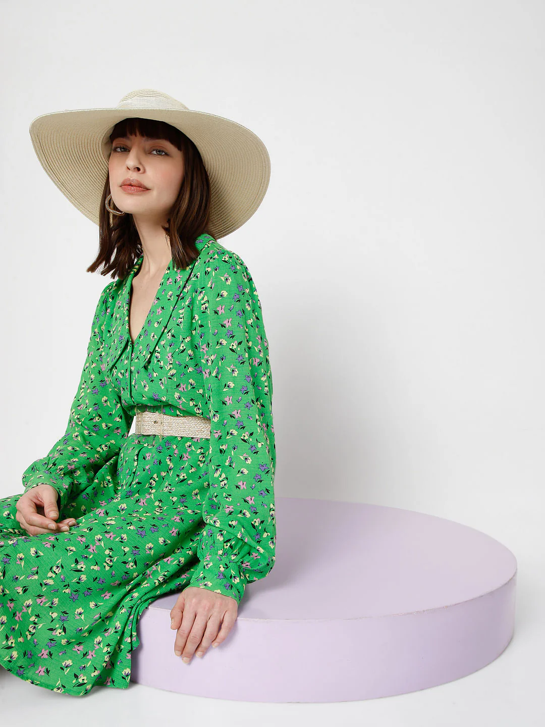 Green Floral Shift Dress