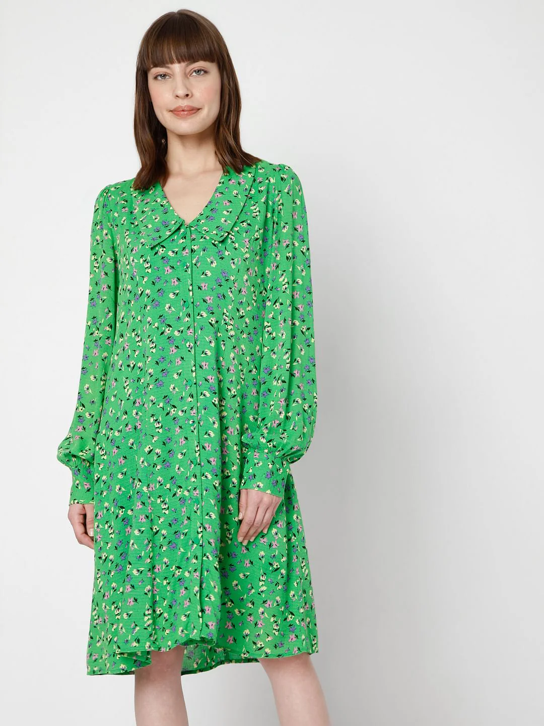 Green Floral Shift Dress - Image 2