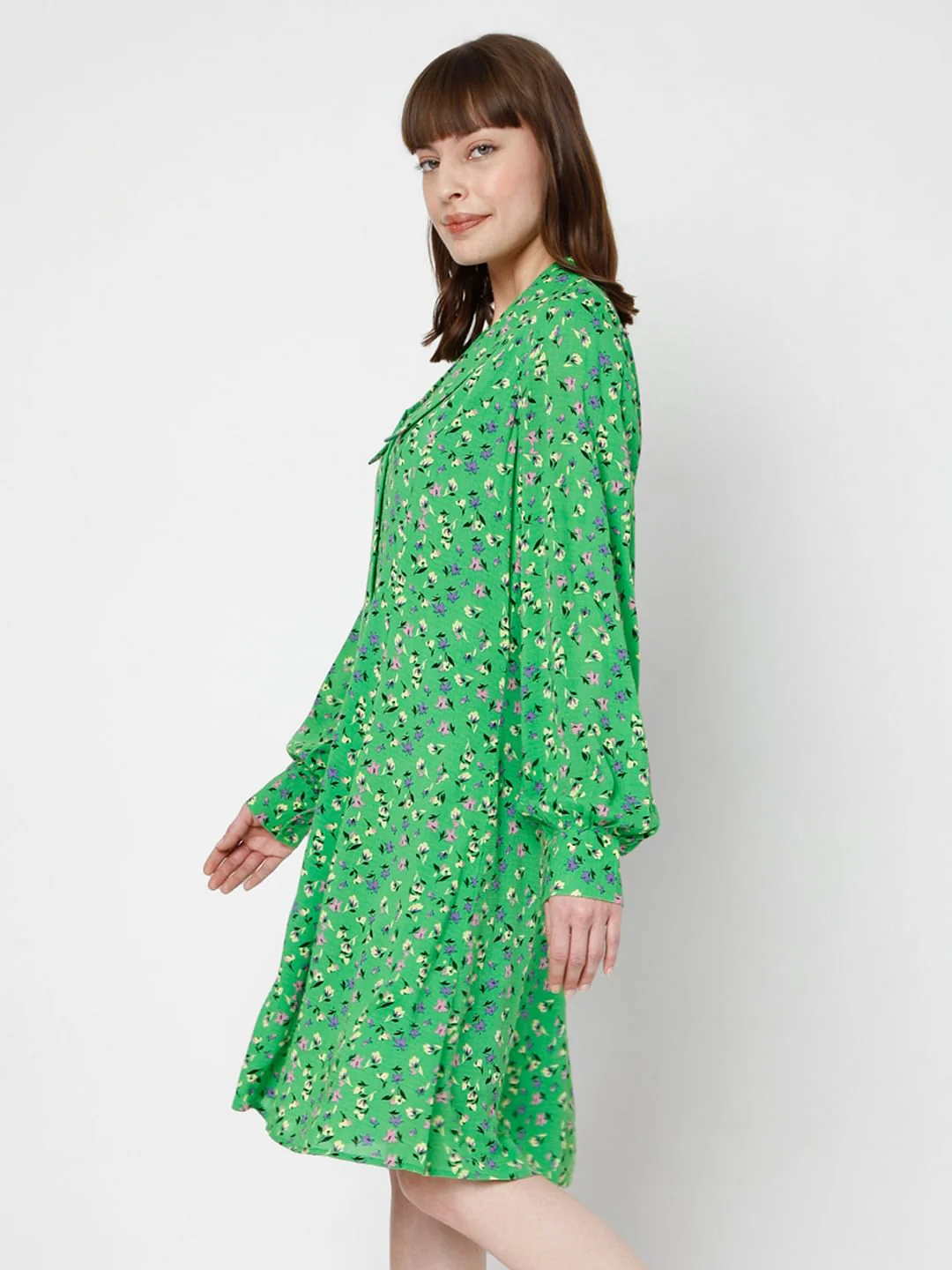 Green Floral Shift Dress - Image 3
