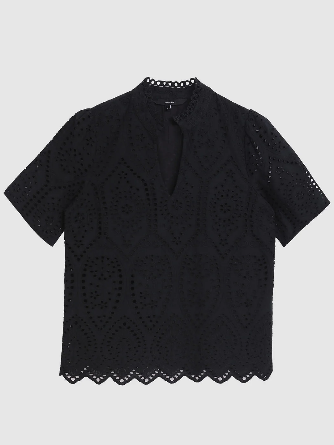 Black Schiffli Embroidered Top - Image 7