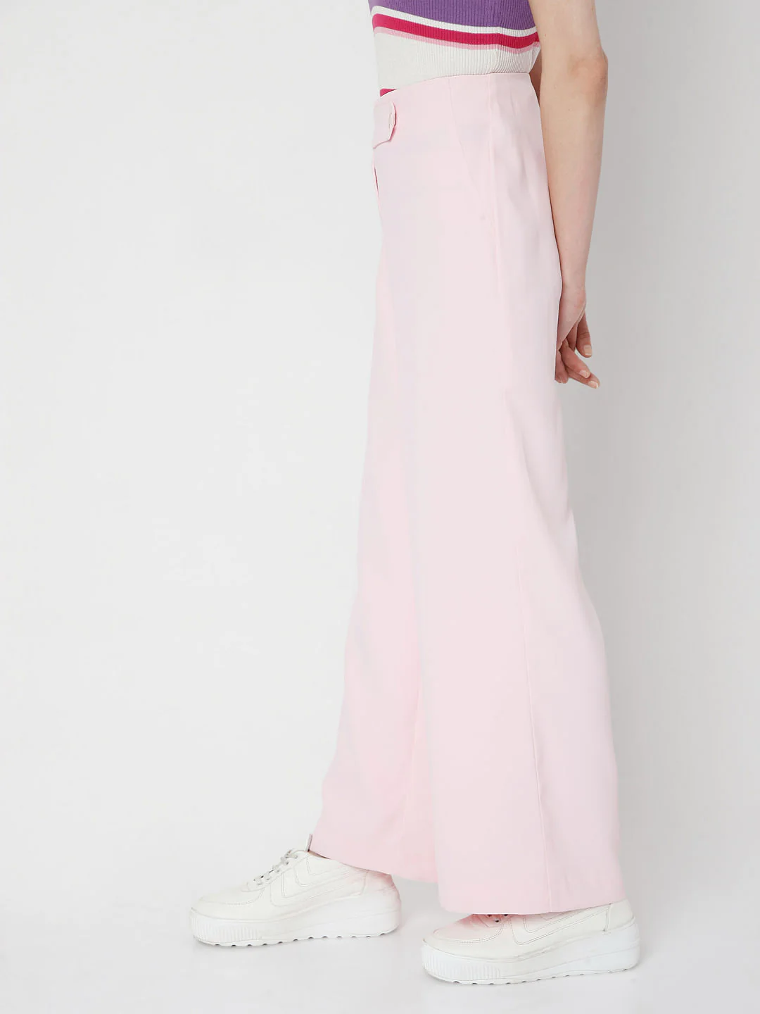 Pink High Rise Belted Co-Ord Set Pants - Image 3