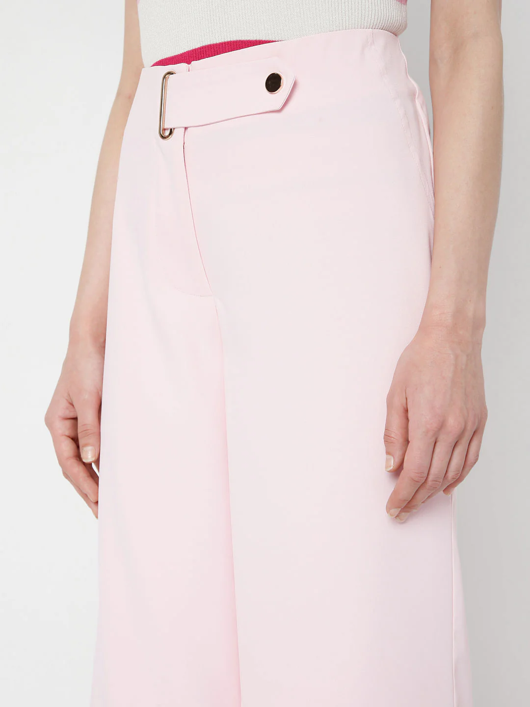 Pink High Rise Belted Co-Ord Set Pants - Image 5