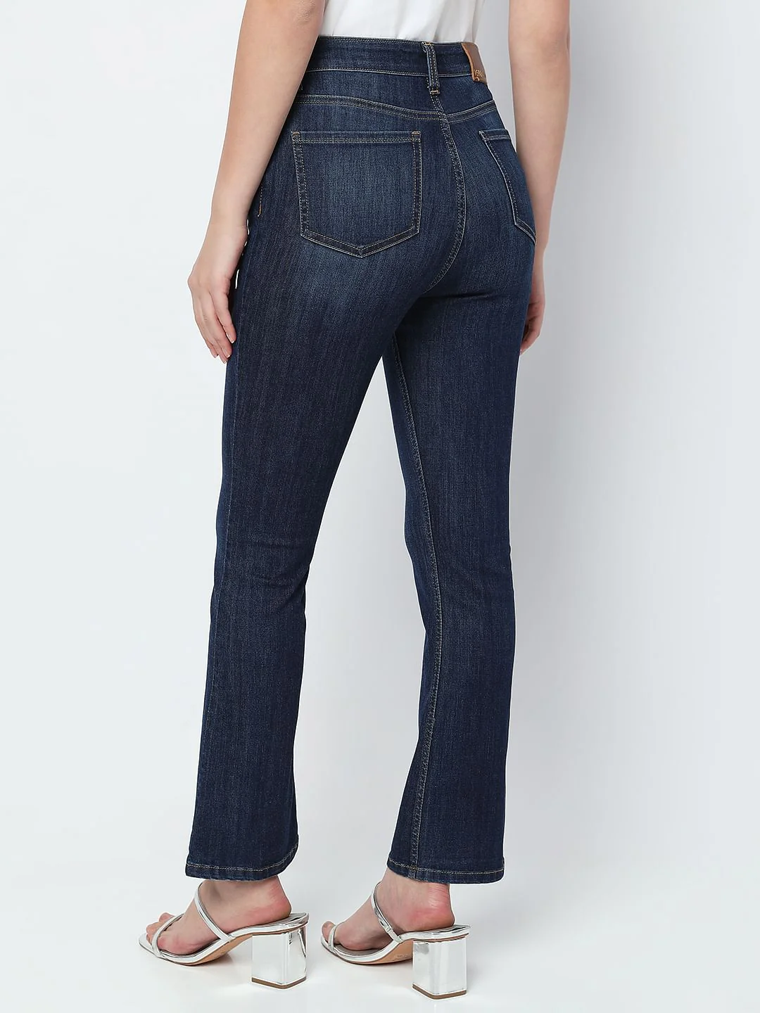 Dark Blue High Rise Bootcut Jeans - Image 4