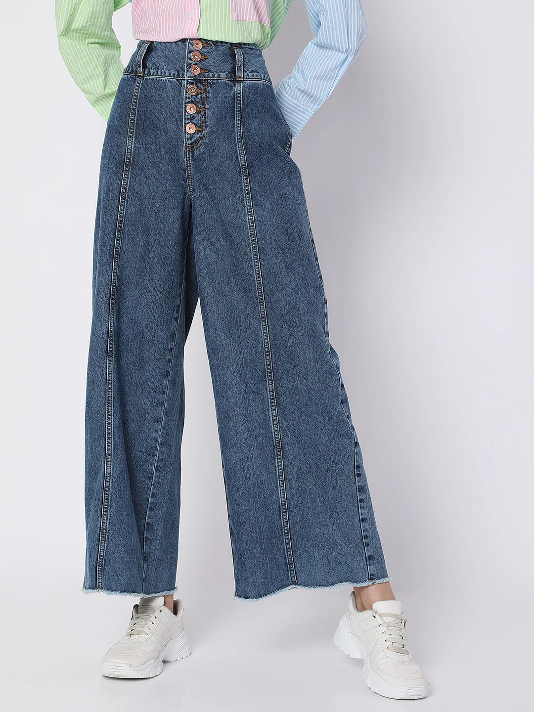 Blue High Rise Zoey Wide-Leg Jeans - Image 2