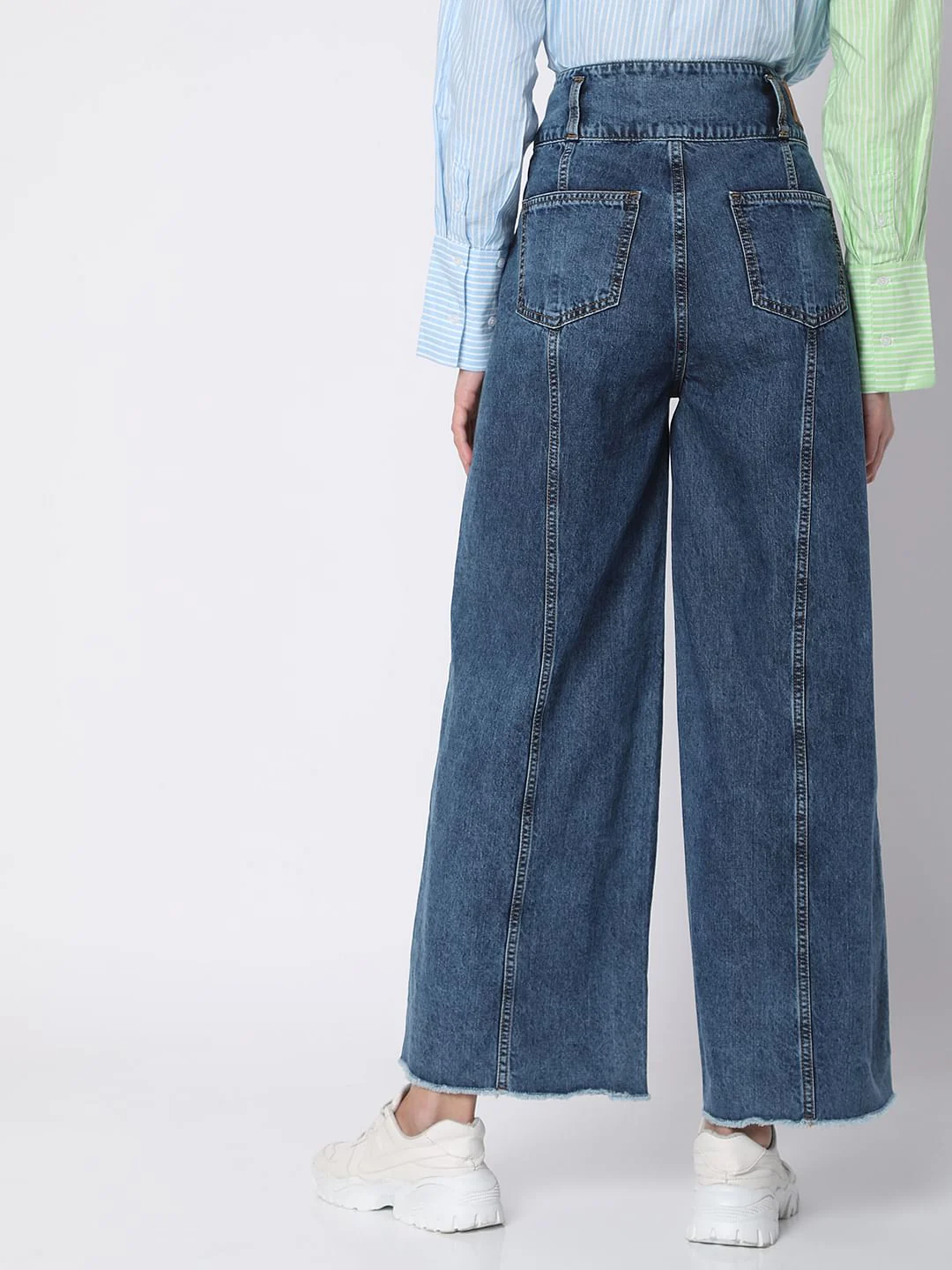 Blue High Rise Zoey Wide-Leg Jeans - Image 4
